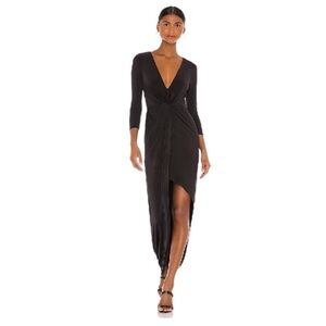Lovers + Friends - Sundance Maxi Long Sleeve Knotted Dress Sz S